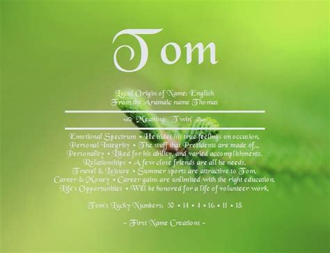 spiritual meaning of the name tom